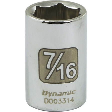 Dynamic 1/4" Drive, 7/16" SAE Socket, 6 Points D003314